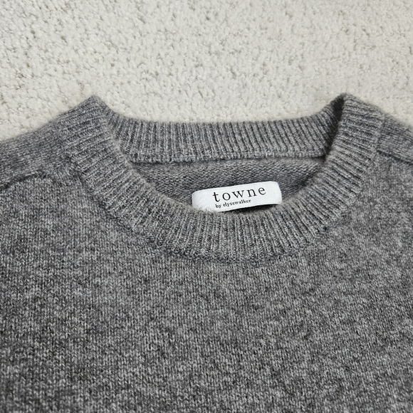 Towne By Elyse Walker Cashmere Sweater Gray Mens Large Crewneck Lux Classic - Picture 3 of 7